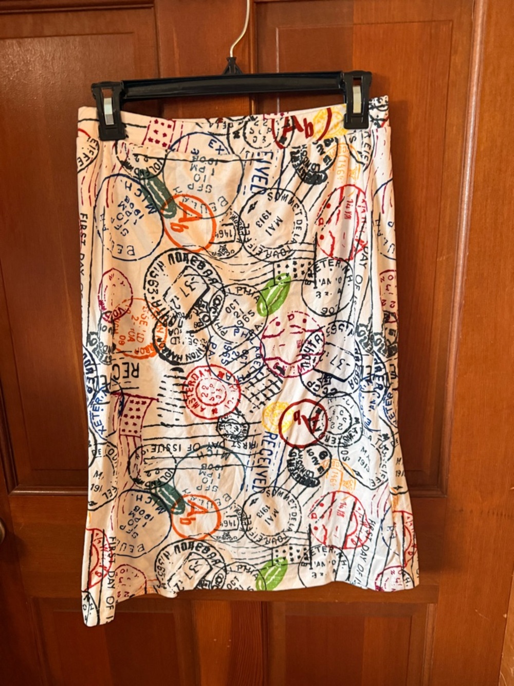 Colorful Stamp-Print Kid’s Skirt - White Multicolor